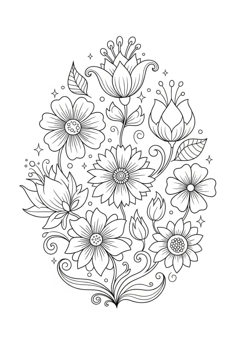 Coloriage fleurs a imprimer - Dessin Fleurs Fantastiques à Colorier avec Détails Magiques